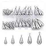 Fishing Weights Sinkers Kit 25pcs Bass Casting Weights Drop Shot Weights with Swivel for Freshwater Saltwater Catfish Weights