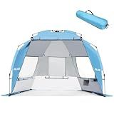 Golabs BT1 Pop up Beach Tent for 3 Person, 1-Min Setup by Pre-Attached Pole
