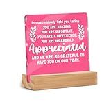 Appreciation Gifts for Coworker - Thank You Gifts for Women Men Friends - Inspirational Team Gift Ideas - Motivational Quote Clear Desk Acrylic Sign Decor Home Office Positive Affirmations Desk Decor