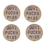 Funny Golf Ball Marker, for Men Adult Humor Novelty Golf Ball Markers with Funny Words, Unique Golf Gag Gifts for Men or Womsen Golfer, 4pcs Brown (Unified, Brown)