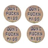 Generic Funny Golf Ball Marker,for Men Adult Humor Novelty Golf Ball Markers with Funny Words, Unique Golf Gag Gifts for Men or Womsen Golfer(4pc), brown