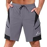 Sportneer Mens Mountain Bike Shorts - 3D Padding MTB Cycling Shorts for Men with Liner and Loose Fit (Large, Grey)