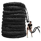 Battle Ropes Black Workout Rope 1 inch Battle Ropes for Home Gym 30ft Exercise Ropes for Working Out Heavy Ropes for Exercise Training Weighted Rope Weighted Workout Rope Battle Rope