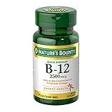 Nature’s Bounty Vitamin B12 2500 mcg, Cellular Energy Support, for Energy Metabolism, Heart & Nervous System Health, 75 Quick Dissolve Tablets
