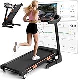 8.7MPH Treadmills for Home, 0%-15% Incline Walking Pad Treadmill with Auto-Folding, 3.5HP Wide Running Area Supports Up to 300lbs User Weight, Bluetooth & Pulse Monitor