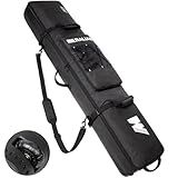 MERALIAN Snowboard Bag with Wheels, Padded Roller Snowboard Bag for Single Snowboard and Snowboard Boots,Available Length in 160cm and 170cm. (blk, 160cm)