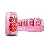 Poppi Sparkling Prebiotic Soda Beverage with Apple Cider Vinegar, Seltzer Water and Fruit Juice, Raspberry Rose Flavor, 12 oz, Pack of 12, Packaging May Vary