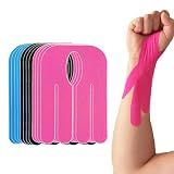Kinesiology Tape for Wrist Precut, 12pc Waterproof & Breathable Bowling Wrist Tapes, Hypoallergenic Latex-Free Elastic Athletic Tape for Carpal Tunnel, Sports Joints Muscle Support.(Mix)