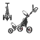 Caddytek CaddyLite 11.5 V3 Golf Push Cart - Lightweight Aluminum 3-Wheel Foldable Golf Bag Cart with Quad-Fold Frame, EVA Wheels, Adjustable Handle, Foot Brake, Mesh Net, Umbrella & Drink Holder
