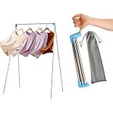 Portable Garment Rack for Travel, Compact Folding Clothes Drying Rack