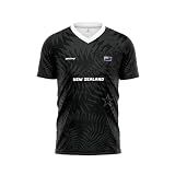 GenZGenji New Zealand Football/Soccer Jersey 2026 (Black), Large
