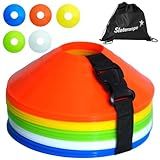 Sleteranpe Pro Disc Cones (Set of 50) – Soccer Cones for Training with Drawstring Bag & Strap – Agility Cones for Basketball, Football, and Sports Drills