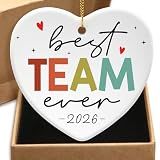 Best Team Ever Gifts Ceramic Ornament Coworker Gifts for Women Friends Coworker Christmas Ornaments Appreciation Thank You Gifts for Employees Staffs Colleagues for Work Team