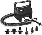 Artigarden Electric Air Pump Portable 460W Quick-Fill Air Pump Air Flow 45CFM 2.1PSI with Hose 5 Nozzles 120V AC Inflator Deflator Pump for Air Mattress Air Bed Inflatable Cushion Boat Swimming Ring