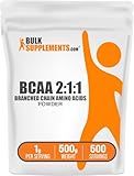 BulkSupplements.com BCAA 2:1:1 Powder - Branched Chain Amino Acids, BCAAs Amino Acids Powder - Unflavored & Gluten Free, 1g per Serving, 500g (1.1 lbs) (Pack of 1)