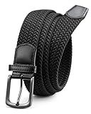 CHAOREN Stretch Belts for Men - Braided Elastic Golf Belt for Men 1 3/8"- Fits Casual Jeans & Shorts