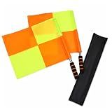 xyadyhz Soccer Referee Flags 2 Pack, 18 in Linesman Flags with Storage Bag