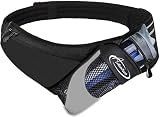 AiRunTech Upgraded No Bounce Hydration Belt Can be Cut to Size Design Strap for Any Hips for Men Women Running Belt with Water Bottle Holder Pocket Fits Smartphones Black Bottle diameter up to 3.2 in