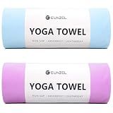 Eunzel 2 Pack Hot Yoga Towel Non Slip Yoga Mat Towel Non-Slip Sweat Absorbent Microfiber Towel for Hot Yoga, Pilates and Workout 72" x 26.5", Blue/Purple
