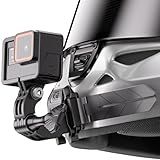 Kewig Universal Motorcycle Helmet Chin Camera Mount with Bendable Mounting Base & Strong Adhesive Pads, Quick-Release Design, Angle Adjustable, Compatible with GoPro/DJI OSMO/Insta360 Action Camera