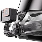 Kewig Universal Motorcycle Helmet Chin Camera Mount with Bendable Mounting Base & Strong Adhesive Pads, Quick-Release Design, Angle Adjustable, Compatible with GoPro/DJI OSMO/Insta360 Action Camera