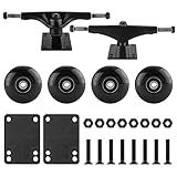 TLHB Skateboard Truck,Skateboard Wheels 52mm Suitable for Skateboarders,Fits 7.5-8" Deck,Skateboard Bearings,Skateboard Pads,Durable Skateboard Hardware Combo Starter Kit-Black
