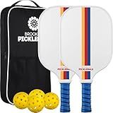 Brooklyn Pickleball Co. | Set of 2 Premium Carbon Fiber Paddles | USAPA Approved | Honeycomb Core Pickle-Ball Paddle | 2026 White Pickle Ball Starter Kit Bundle & Travel Case