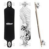 Nattork 42 Inch Cruiser Longboard Skateboard Complete 8 Ply Canadian Hard Maple for Commuting, Carving & Downhill Riding with T-Tool, Made for Adults, Teens and Kids