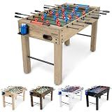 GoSports 48 Inch Game Room Size Foosball Table - Includes 4 Balls and 2 Cup Holders – Black, Oak, or White