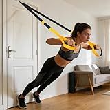 TOBWOLF Portable Home Suspension Straps Training Kit, All in One Compact Resistance Trainer Straps & Door Anchors, Suitable for Home Gyms, Travel, Full Body Workouts & Core Training