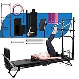 BIOCOR MAX3.0 Foldable 93" Pilates Reformer with Tower, Pilates Machine with Attachable Tower, Pilates Ring & Yoga Bands, Jumpboard, Dual Resistance Springs, Reformers for Home Workout, up to 800 lbs