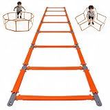 UULENNYM Speed Ladder, Agility Ladder Speed Training Equipment, 2-in-1 Adjustable Hurdle Ladder for Soccer, Rugby, Fitness, Footwork and Agility Training