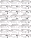 Hercicy 24 Pcs Baseball/softball Belts Bulk, Stretch Youth & Adult Sizes Adjustable, Multiple Colors(Adult,White)
