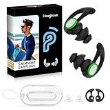 Hearprotek Swimmer Ear Plugs, 1 Pair Custom-fit Water Protection Adult Swimming Earplugs for Swimmers Surfer, Universal-fit with Lanyard, Perfect for Swimming,Surfing, Other Water Activities Black