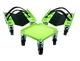 KASTFORCE Snowmobile Dolly Heavy Duty Carries up to 1500 lbs (682 kg) V-Slide with 2.5” Nylon Swivel Casters Rubber Pad Protecting Skis and 2 Pairs of Heavy Duty Straps Firmly Attaching on Skis KF2014