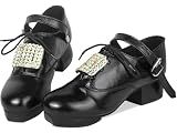Handmade Irish Dance Hard Shoes with Crystal Buckles – Irish Shoes for Step Dancing, Lightweight Pure Cowhide Leather (Black, US Footwear Size System, Toddler, Women, Numeric, Medium, 10)