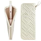 Hair Tool Organizer Heat Resistant Mat for Flat Iron Case Hot Tools Curling Iron Holder Hair Tools Travel Bag for Straightener Brush Pad Pouch Hairstylist Essentials (Beige)