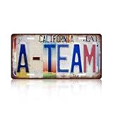JBYMsign Vintage City Wall Decor California A-Team License Plate Metal Sign Tin Signs Poster