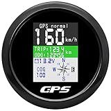 MAIMEIMI GPS Speedometer 3-3/8" 85mm Boat GPS Speedometer Odometer Waterproof White Antenna TFT Screen Digital MPH Knots Km/h for Boat Marine 9-33V Car