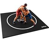 Wrestling Mat for Home 10x10 Feet MMA Mat to Practice BJJ Jiu Jitsu Judo Grappling Boxing Taekwondo with 3cm Foam Protection Antislip Waterproof Odor Control Foldable Mat Black Color