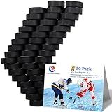UNBEATABLE ENERGY Hockey Pucks 50 Pack, Hockey Puck (Black), Official Hockey Pucks for Practicing and Classic Training, Ice Hockey Pucks Diameter 3", Thickness 1", 6oz, Hockey Pucks Bulk