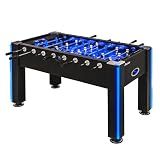 Atomic Azure LED Foosball Table – Light Up Arcade Style Table with In-Rail LED Lighting, Music, Electronic Scoring, Glow Foosball, 47” x 27” Playfield