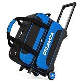 DREAMZA 2 Ball Roller Bowling Bag with Wheels & Separate Shoes Pocket