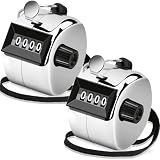 Decymis Clicker Counter, Metal Hand Tally Counter Clicker, Silver, 2 PCS
