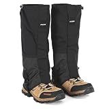 Winter Snow Gaiters for Hiking - Waterproof Ankle Covers for Snow Trekking, Skiing - Universal Fit Men Women (Black)