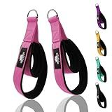 Lights Mountain 1 Pair Pilates Double Loop Straps for Reformer, Fitness D-Ring Straps Handle, Yoga Exercise Accessories for Home Gym Workout