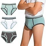 Carer Boy's Washable Cotton Front Absorbent Briefs Leak-Proof Daytime Incontinence Underwear (Size 8, Multi-Colored)