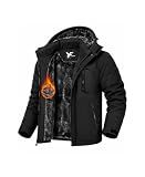 Yufawow Men Winter Jacket Work Coat Waterproof Windbreaker Insulated Heavy Softshell Heat Warm Thermal Clothes Ski Snow Snowboard Snowmobile Casual Outdoor Cold Weather Safety Security Construction