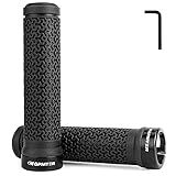 GPMTER Bike Handlebar Grips, Single Lock-on Bicycle Grips Handle Bar End Holding Locking for BMX, Mountain, MTB, Cruiser, Folding Bike, Soft Non-Slip-Rubber Rubber Hand Grip Black