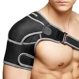 BraceUP Shoulder Brace with Adjustable Support and Ice Pad Pocket for Pain Relief, Rotator Cuff Recovery, and Injury Prevention - Ideal for Men and Women, One Size Fits Most